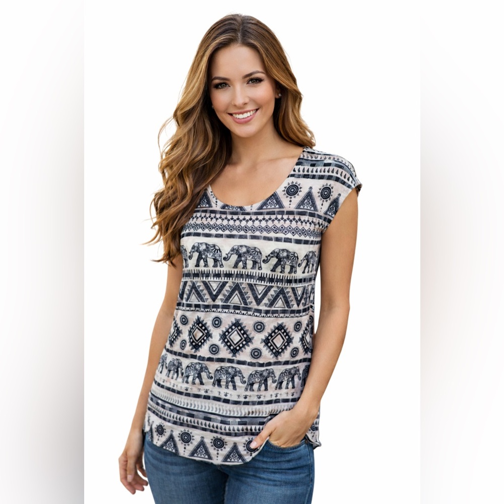 Rue21 Elephant Print Tank Tribal Boho Festival Top